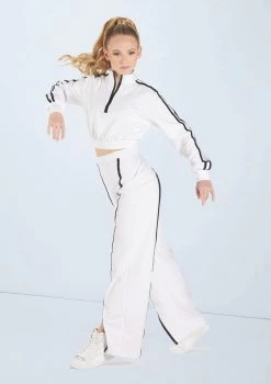 Weissman French Terry Split-Front Pants 15 Weissman French Terry Split-Front Pants -Dance Clothing Store wn15426 white 49 t 53800.1698823714