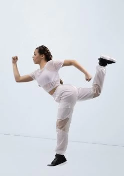 Weissman Mesh Oversized Tee 9 Weissman Mesh Oversized Tee -Dance Clothing Store wn15540 white 11 t 30815.1698824359